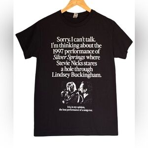 Gildan Heavy Cotton Black Stevie Nicks Graphic Short Sleeve T-Shirt Small
